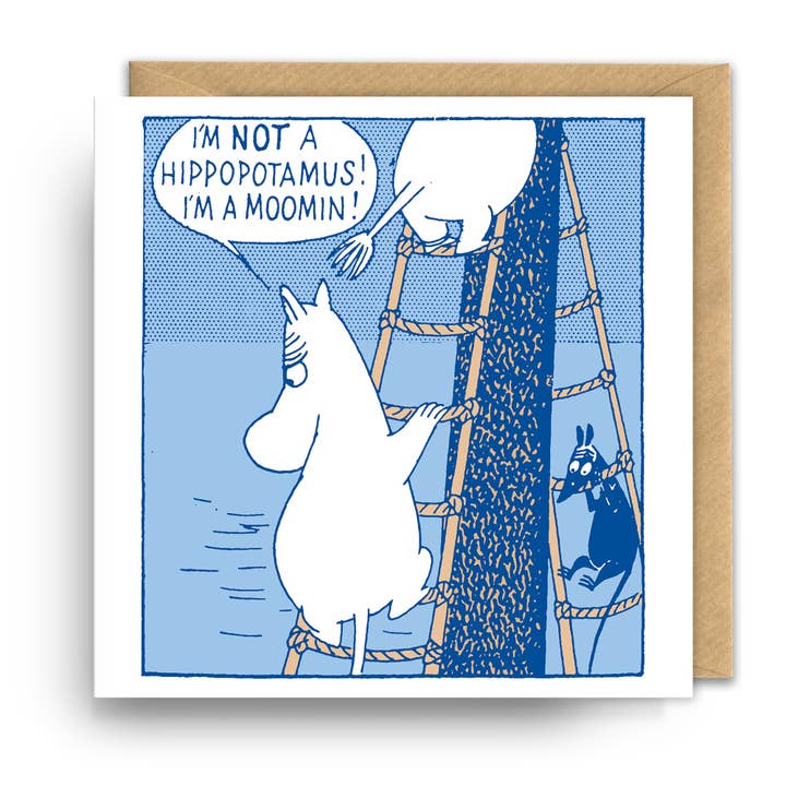 Square Greeting Card - Moomin - Not Hippopotamus! for wholesale by Hype Associates Ltd