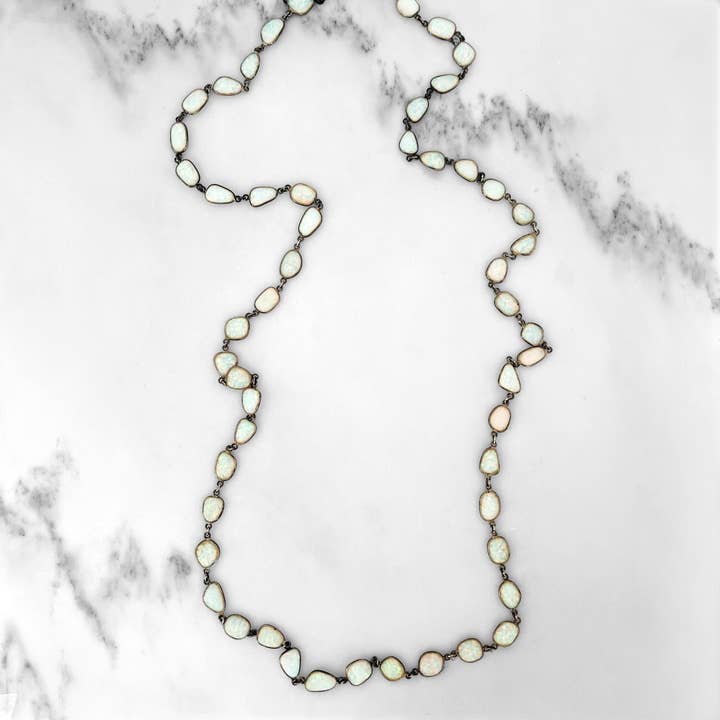 Collar largo de ópalo oxidado para venta al por mayor de Shalla Wista Studio
