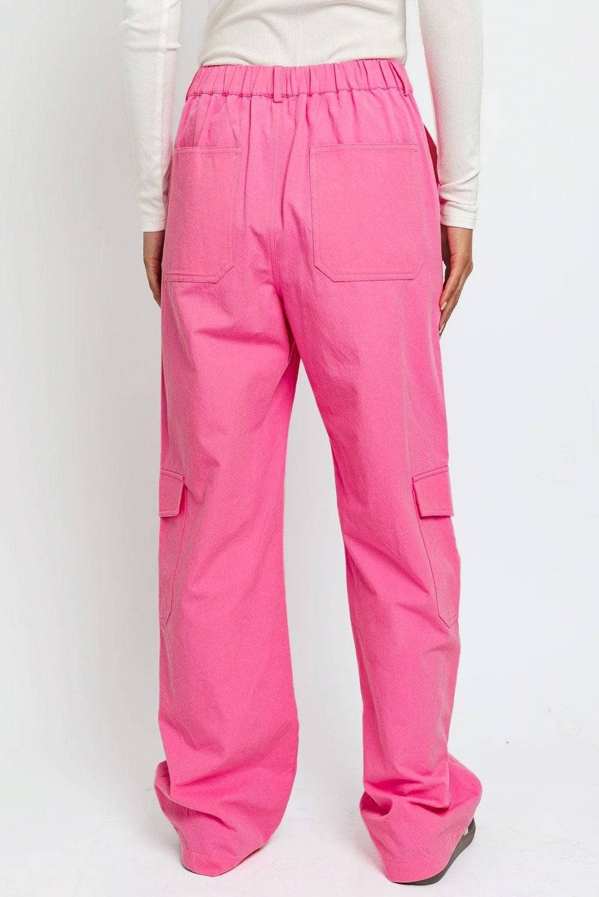 Tasha Apparel Wholesale - Wholesale Pants - Women's - High Waisted Wide Leg Pockets Cargo Pants1