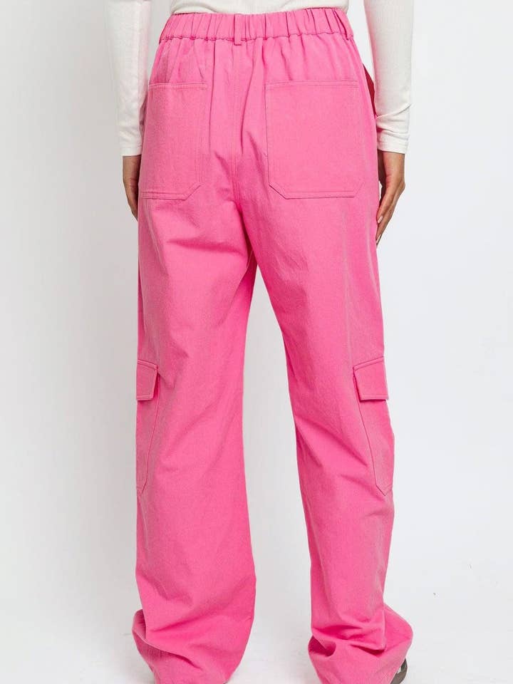 Tasha Apparel Wholesale - Wholesale Pants - Women's - High Waisted Wide Leg Pockets Cargo Pants1