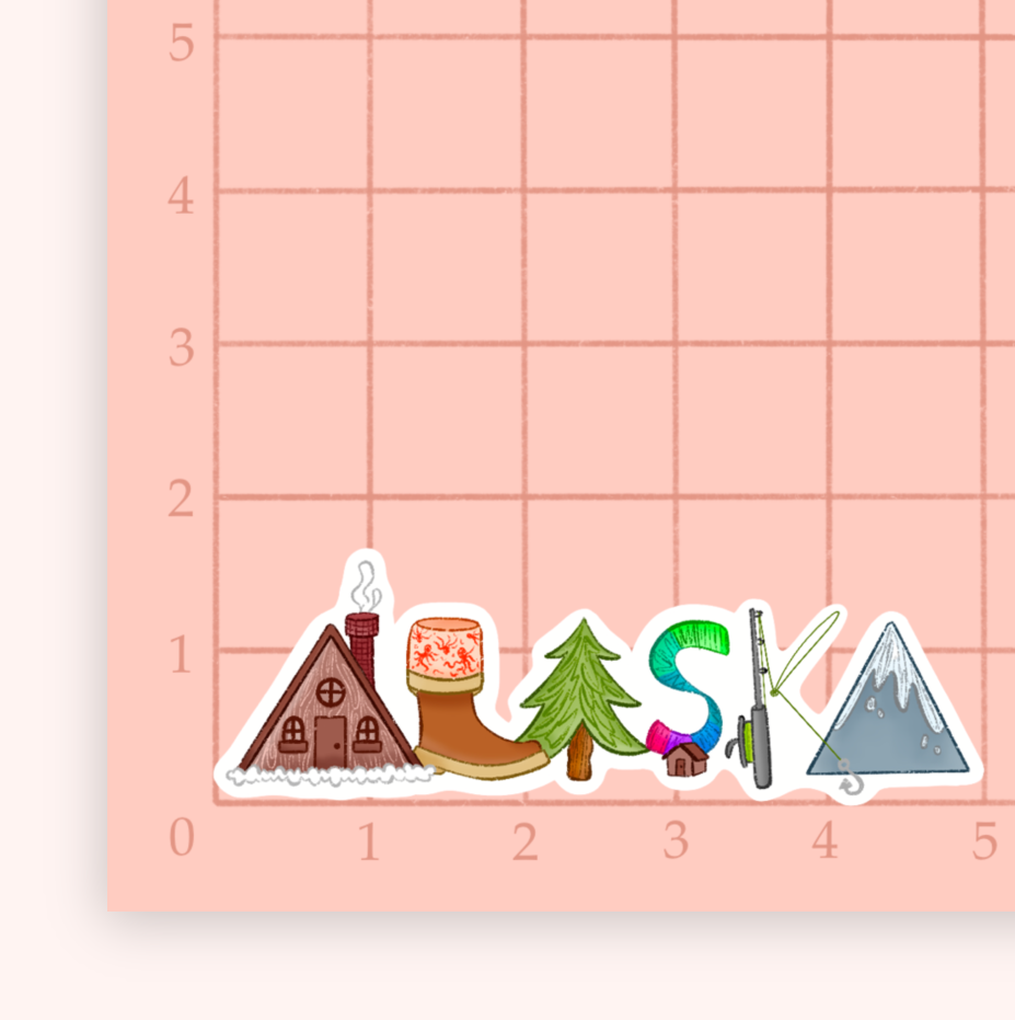 Fireweed Paper Ink - Vente Autocollant - Autocollant en vinyle Items of Alaska1