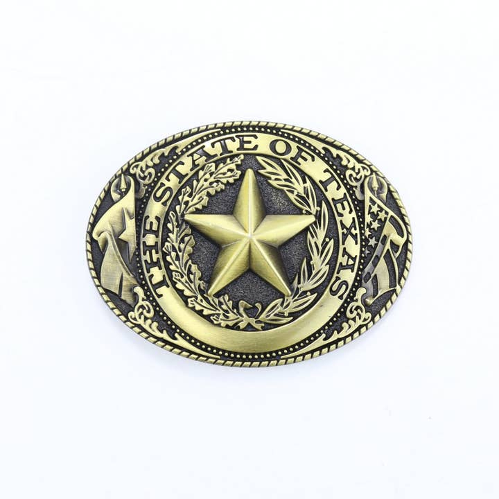 ACCITY - Wholesale Belt Buckle - Unisex - TEXAS PENTAGRAM VINTAGE BELT BUCKLE_CWABE0431