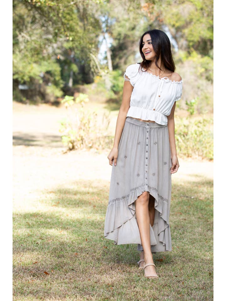 Sacred Threads - Wholesale Skirt - Women's - Bohemian Dipped Hem Skirt