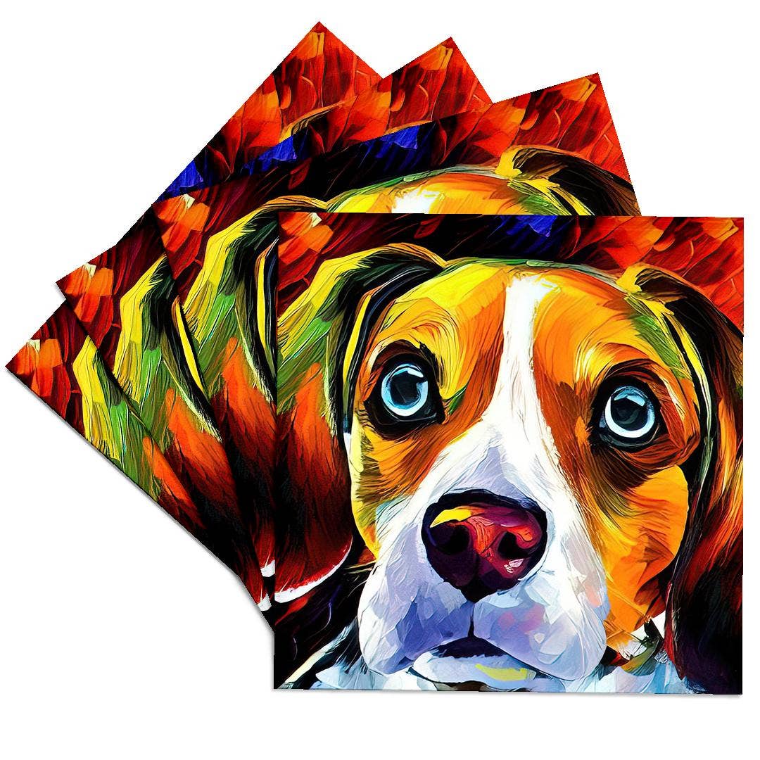 3dRose – Großhandel Untersetzer – 3dRose, Gesichtsporträt eines liebenswerten Beagle-Hundes. Familienfreundliches Geschenk oder Glücksbringer, Untersetzer.0