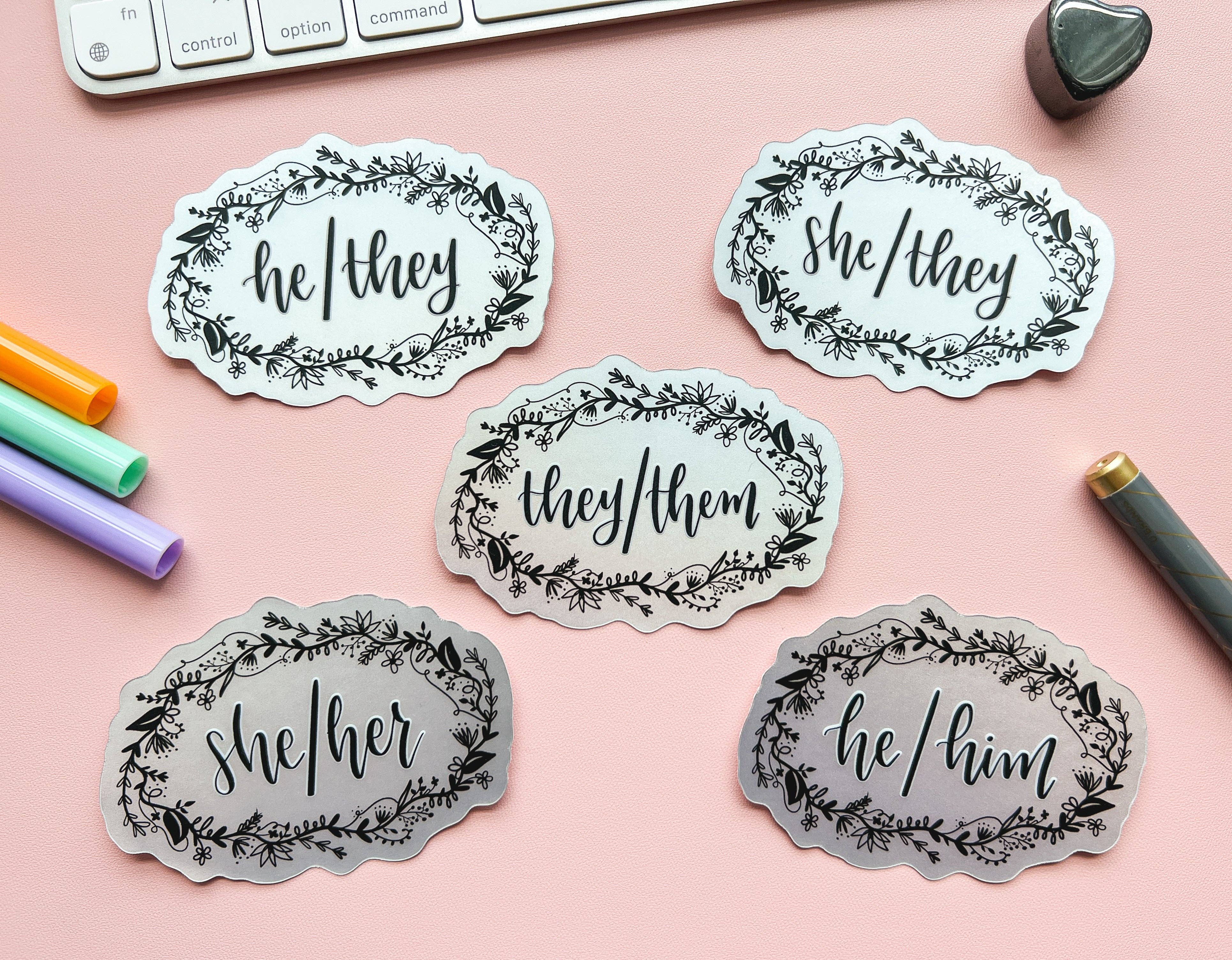 The Harpy Otter Co - Wholesale Sticker - They/Them Pronouns Sticker4