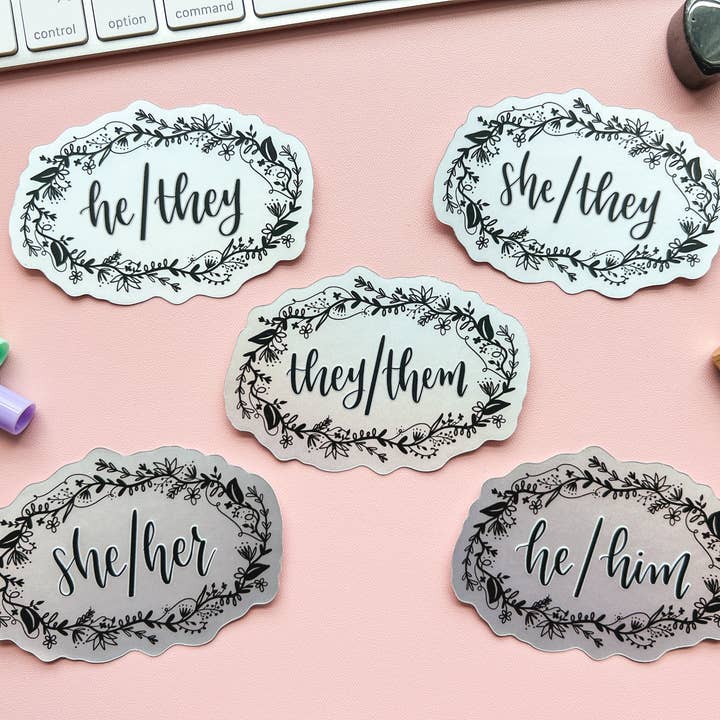 The Harpy Otter Co - Wholesale Sticker - They/Them Pronouns Sticker4