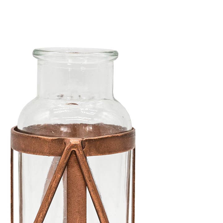 Foreside Home & Garden - Wholesale Vase - Mara Glass Bud Vase Rust Copper