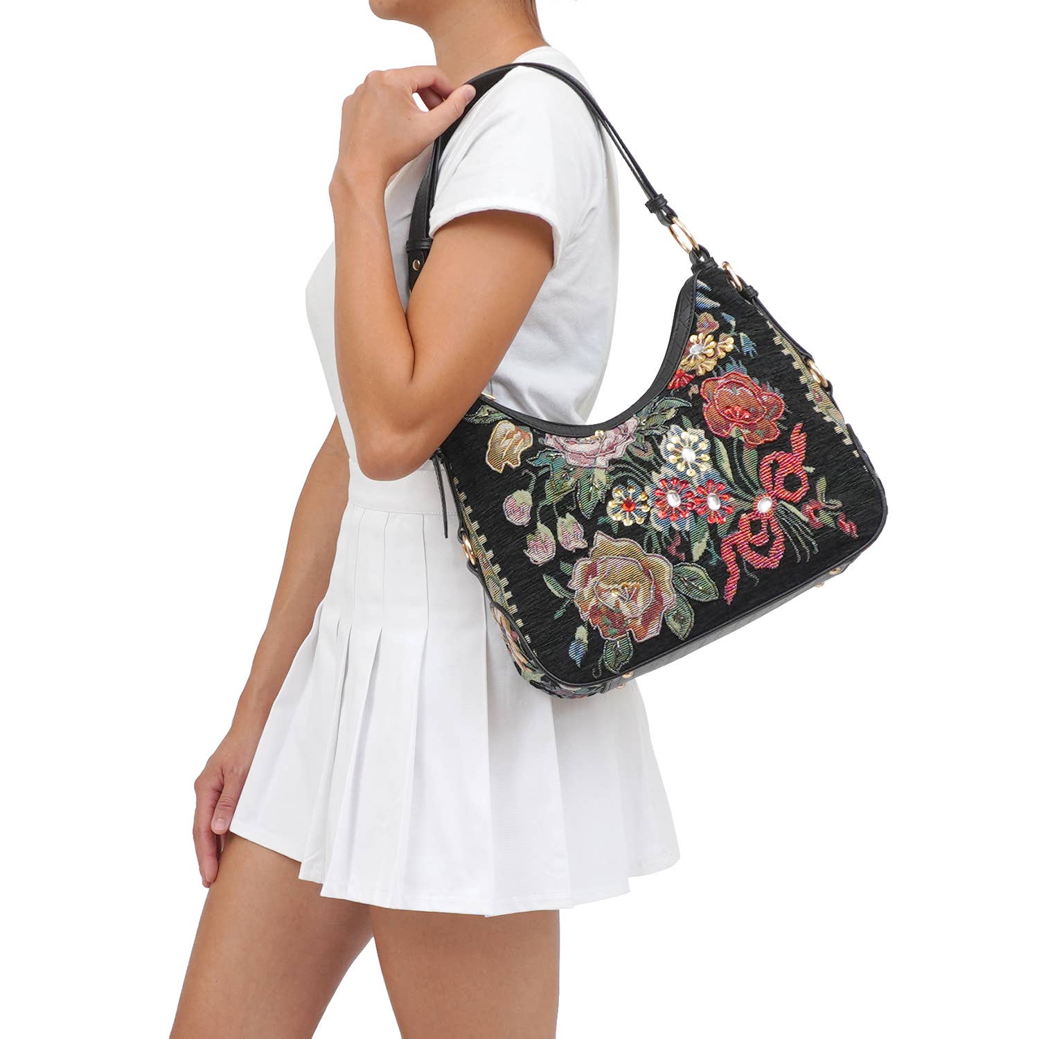 Mellow World - Wholesale Shoulder Bag - Women's - Flower Shop Hand Beaded Hobo Bag4