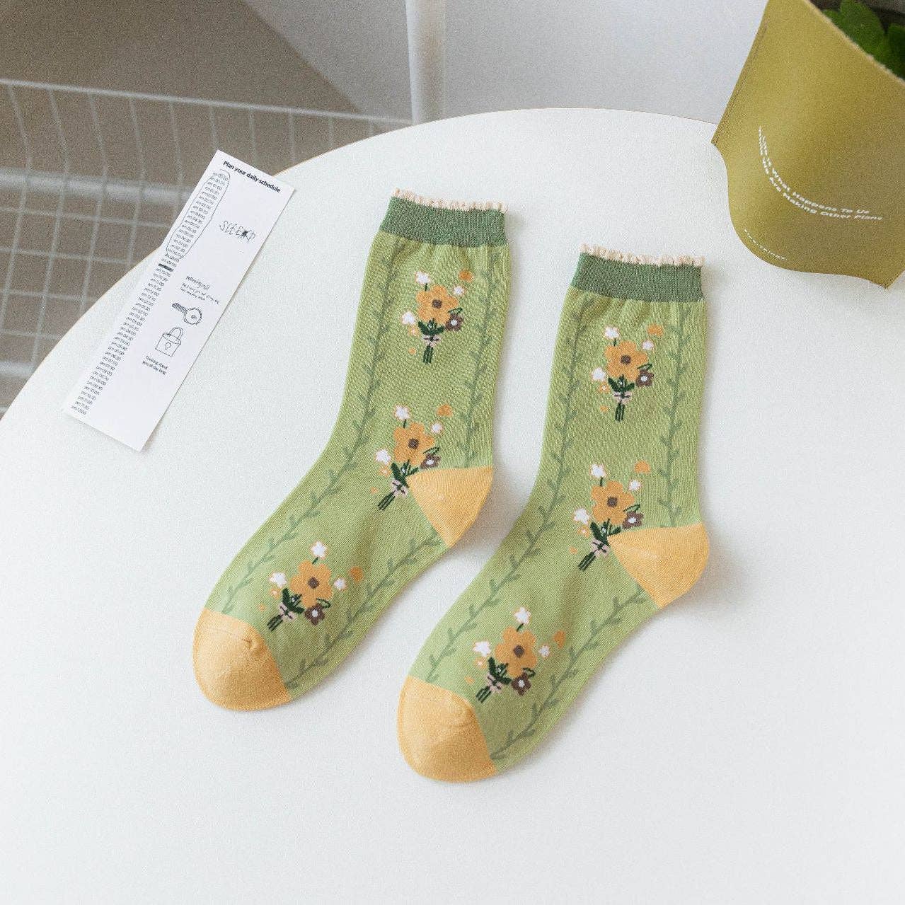 Funkyrel® Atzbranding Limited - Vente Chaussettes – femme - Rufia - Chaussettes mi-mollet femme série verte1
