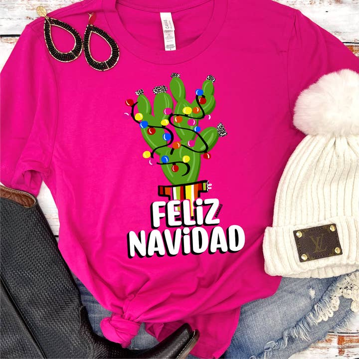 Anagails - Wholesale Screen Printed T-Shirt - Women's - Feliz Navidad2