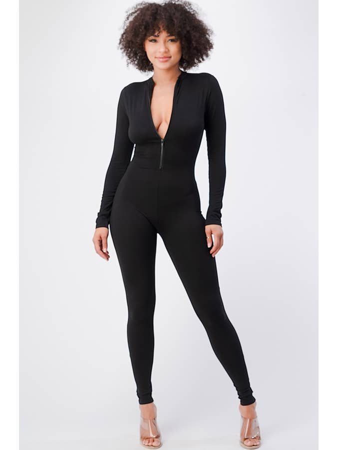 Lime All the Time - Vente Combinaison – femme - Combinaison moulante à manches longues à demi-fermeture éclair2