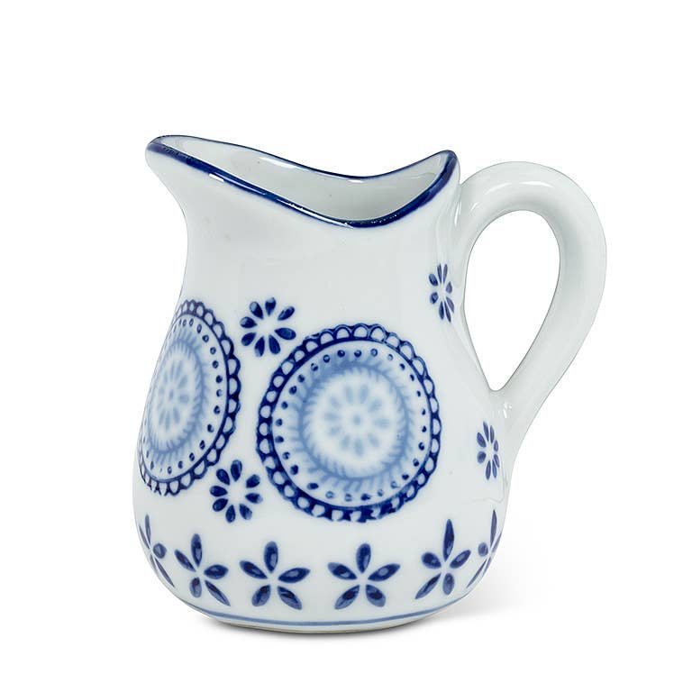 Abbott - Wholesale Jug - Blu/Wht Handled Jug-6Asst-3.5"H(4oz-14845