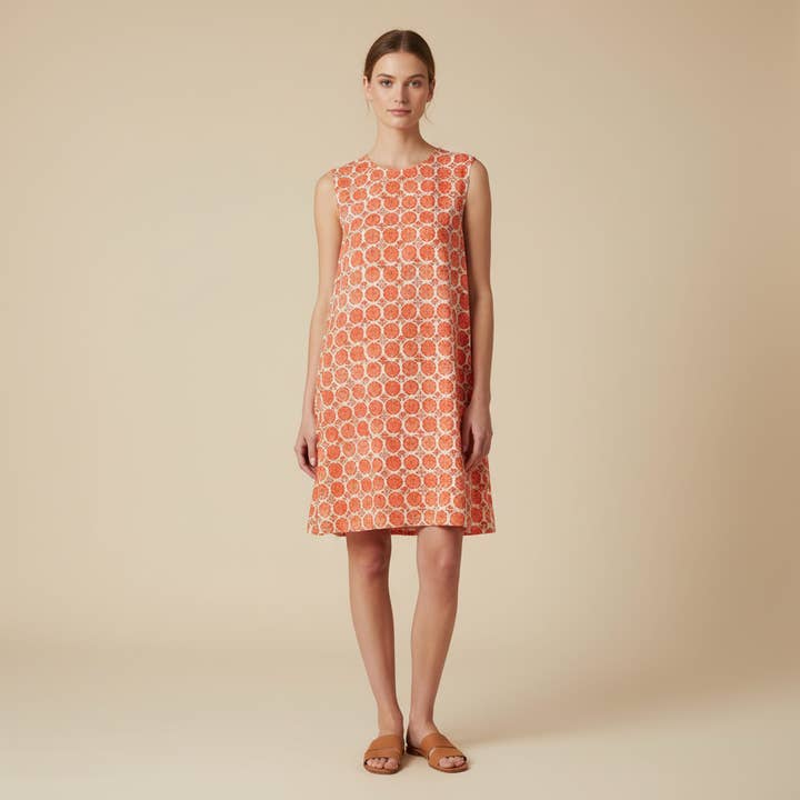 Alia Bomuld Modal Satin Mini Kjole Terracotta for engroshandel hos Ruhmee