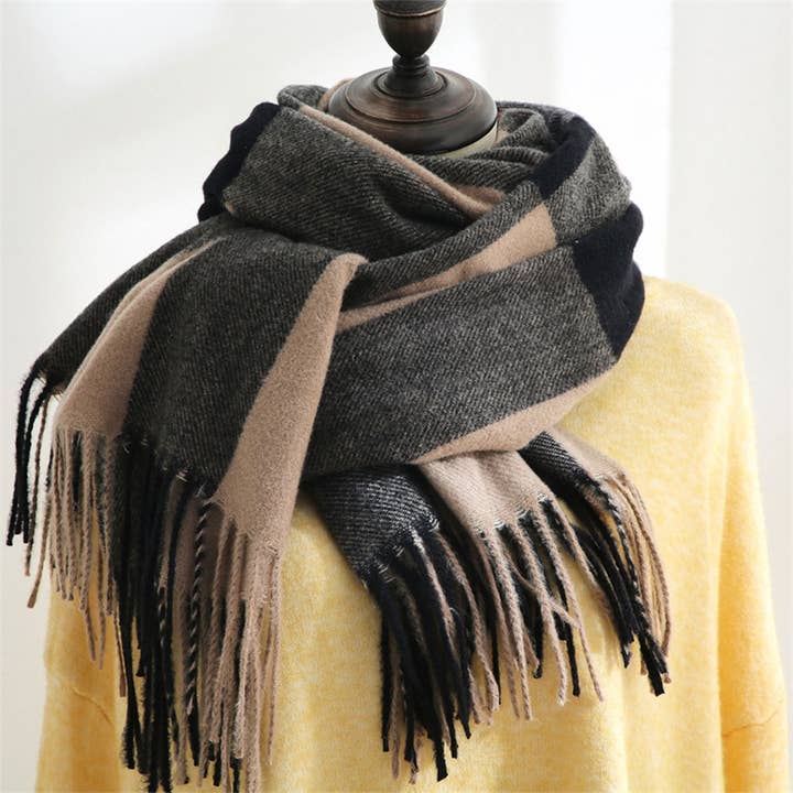 ACCITY - Wholesale Scarf - Women's - Plaid Scarf – Cozy Fall/Winter Wrap for Women_CWASC01821