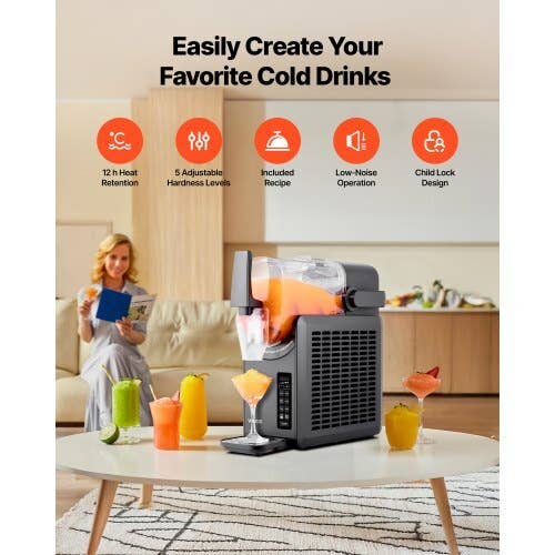 American Smart - Wholesale Kitchen Appliance - Slushie Machine, 2.6L/88oz No Ice Needed Slushy Machine for Home, Frozen Drink Maker with 5 Preset Programs, Margarita Machine with Self-Cleaning, Frozen Margaritas, Frapps, Milkshake & More2