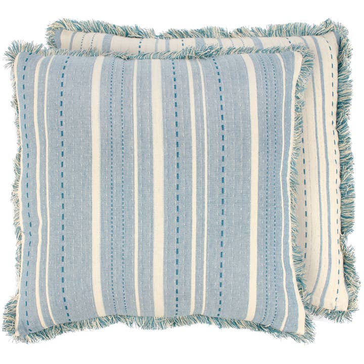 Striped Blue Pillow for wholesale by Primitives by Kathy