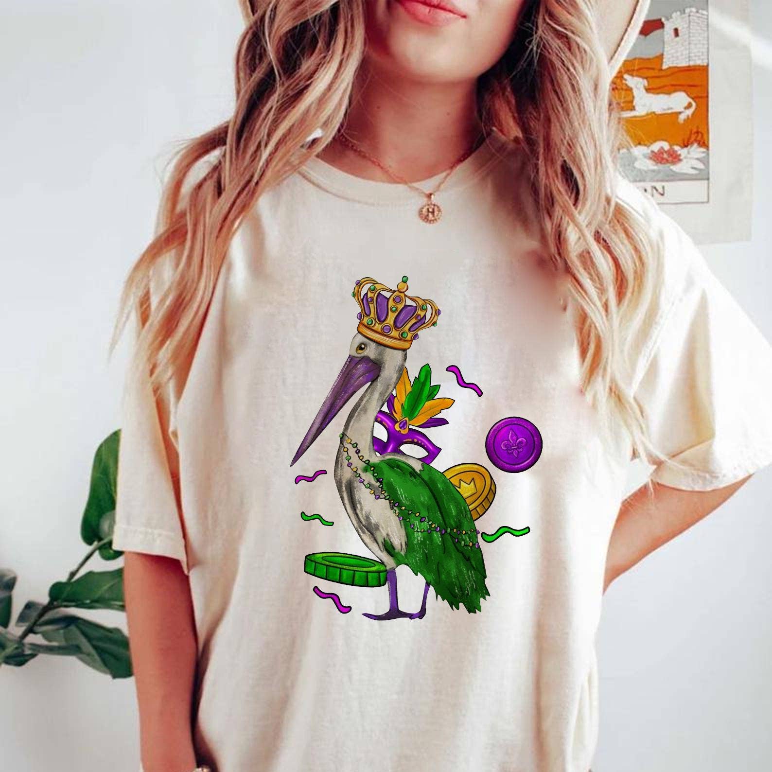CVH DREAMY LTD - Wholesale T-Shirt (Graphic) - Women's - Mardi Gras Pelican Sweatshirt, Mardi Gras Louisiana Shirt0