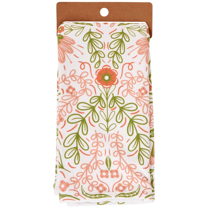 Primitives by Kathy - Wholesale Tea Towel - Blossom Folk Art Kitchen Towel