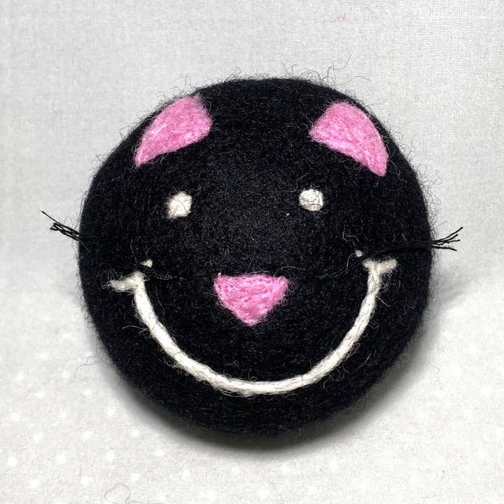 Wool Dryer Ball Black Kitty Cat for wholesale by Wool Haus