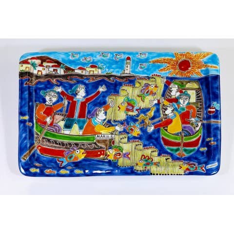 Bandeja Retangular DS Pescatori VSS43DS-01 por atacado de Ceramiche De Simone