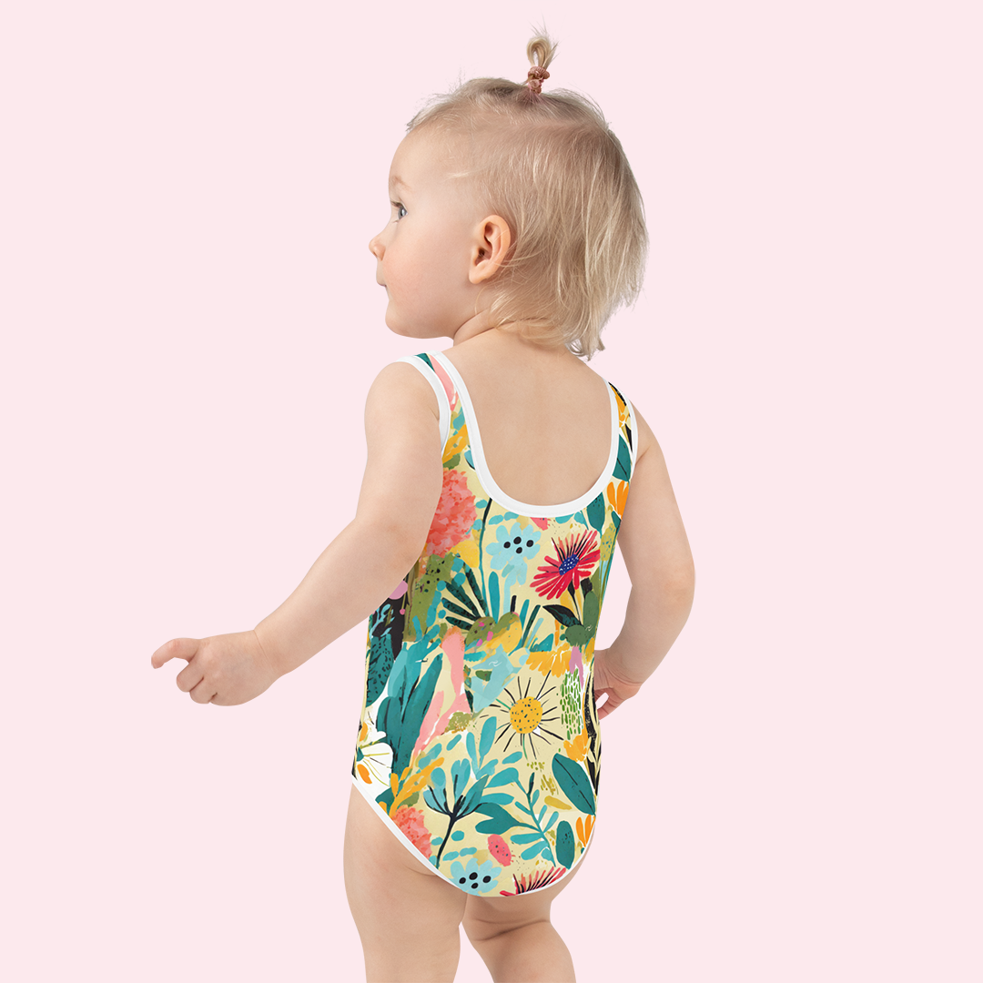 Enveloped - Wholesale One Piece Swimsuit - Kids - Rêve Multicolor Girl's Swimsuit4