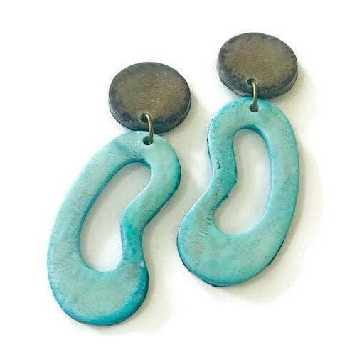 Baby Blue Statement Earrings Handmade, Drop Dangles for wholesale by Sassy Sacha Jewelry