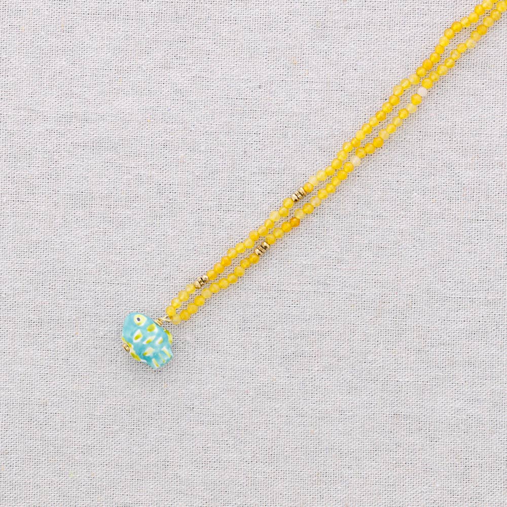 Sonata - Vente Bijoux à boutons pression - Collier ras-du-cou en acier avec pendentif en céramique6