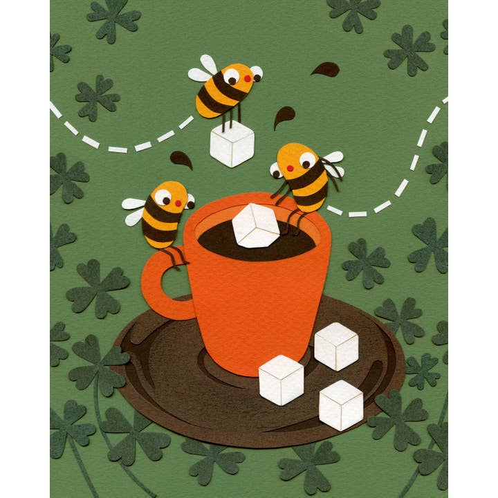 Bumbles 8x10" Art Print for wholesale by Lea Zalinskis Illustration