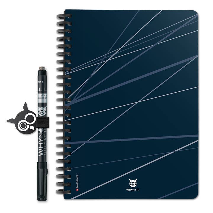 Reusable Notebook - A5 - Navy Blue Tie for wholesale by WhyNote Book