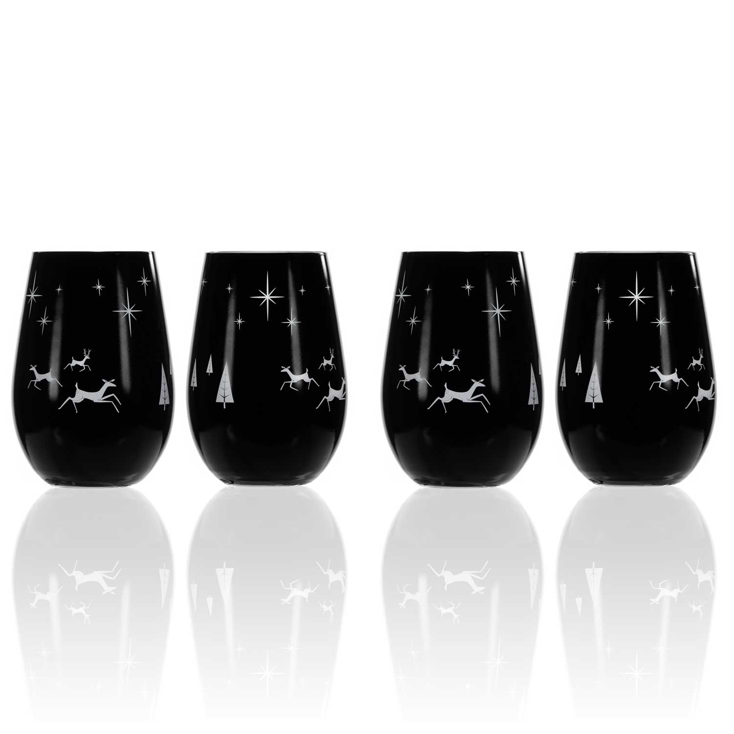 Rolf Glass - Wholesale Cocktail/Liquor Glass - Wonderland Black/SilverTumbler 16.5oz - Christmas - Holiday3
