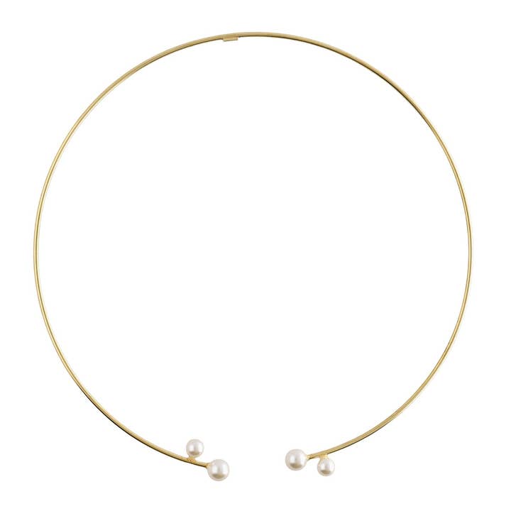 Choker Sera with pearl in Silver for wholesale by Victoria Cruz