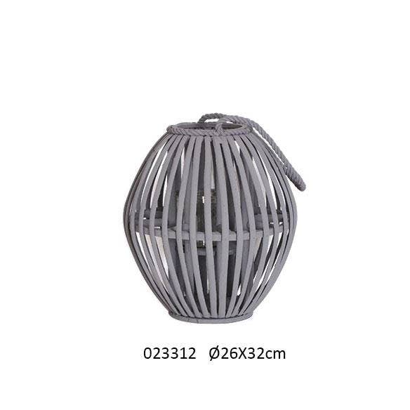 Lanterna Oblonga 'Scandy' Cinza Pm Ø26 X 32 cm por atacado de Faye