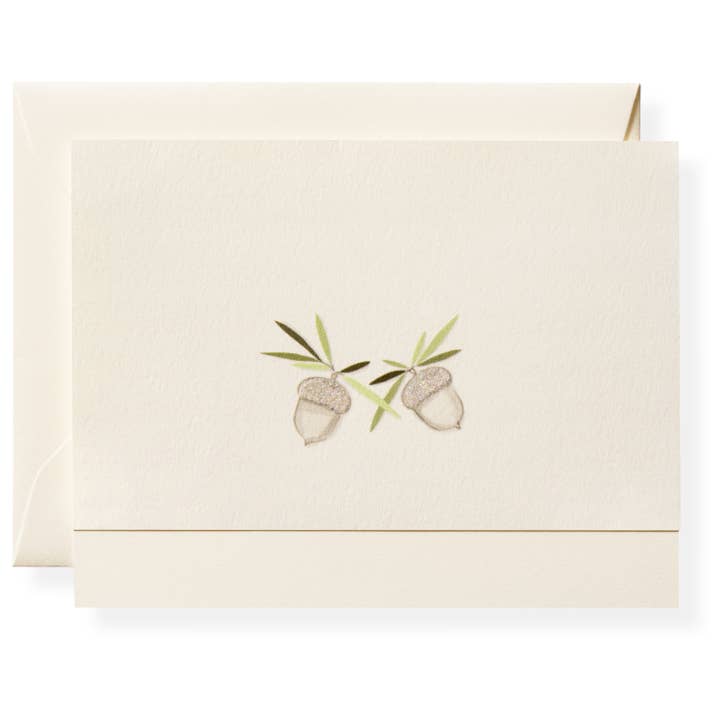 Karen Adams Designs – Engroshandel Brevpapir/sæt med noteskort – Crystal Acorn Individuel Notecard