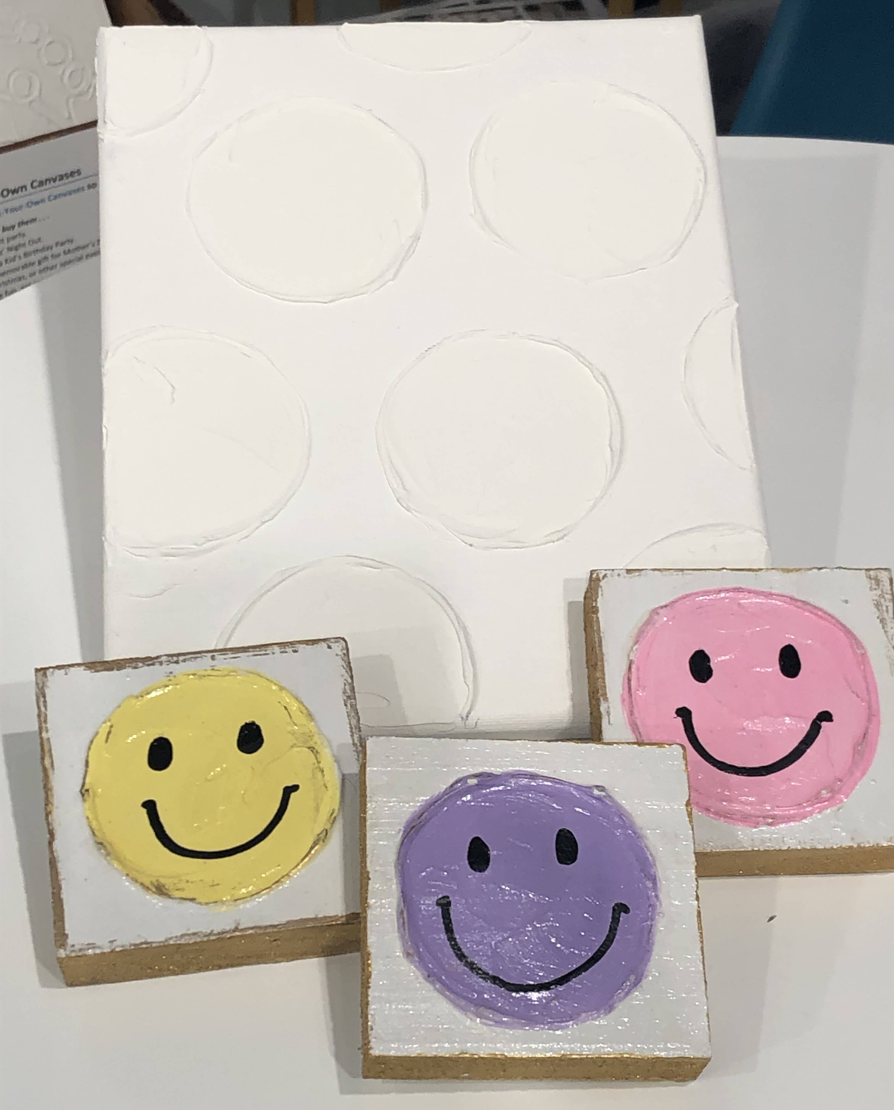 Coddiwomple - Vente Kit de bricolage - Peignez votre propre toile, 8 x 10 cœurs, arc-en-ciel, ange, sourire, points7