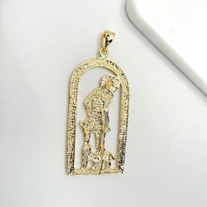 DIJU Jewelry - Wholesale - 18k Gold Filled San Lazaro, Saint Lazarus, Pendant Charms, W1