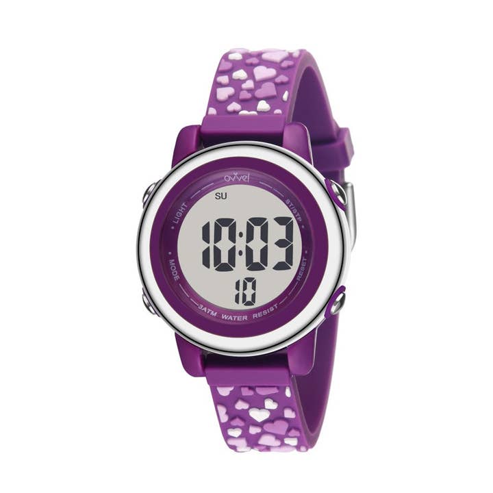 Girls Digital Sports Watch with many features - Plum Passion for wholesale by Ovvel Watches