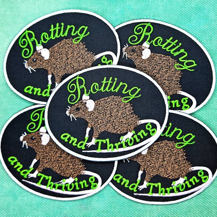 Junkyard Witch - Wholesale Patch - Rotting and Thriving Rat Iron On Patch