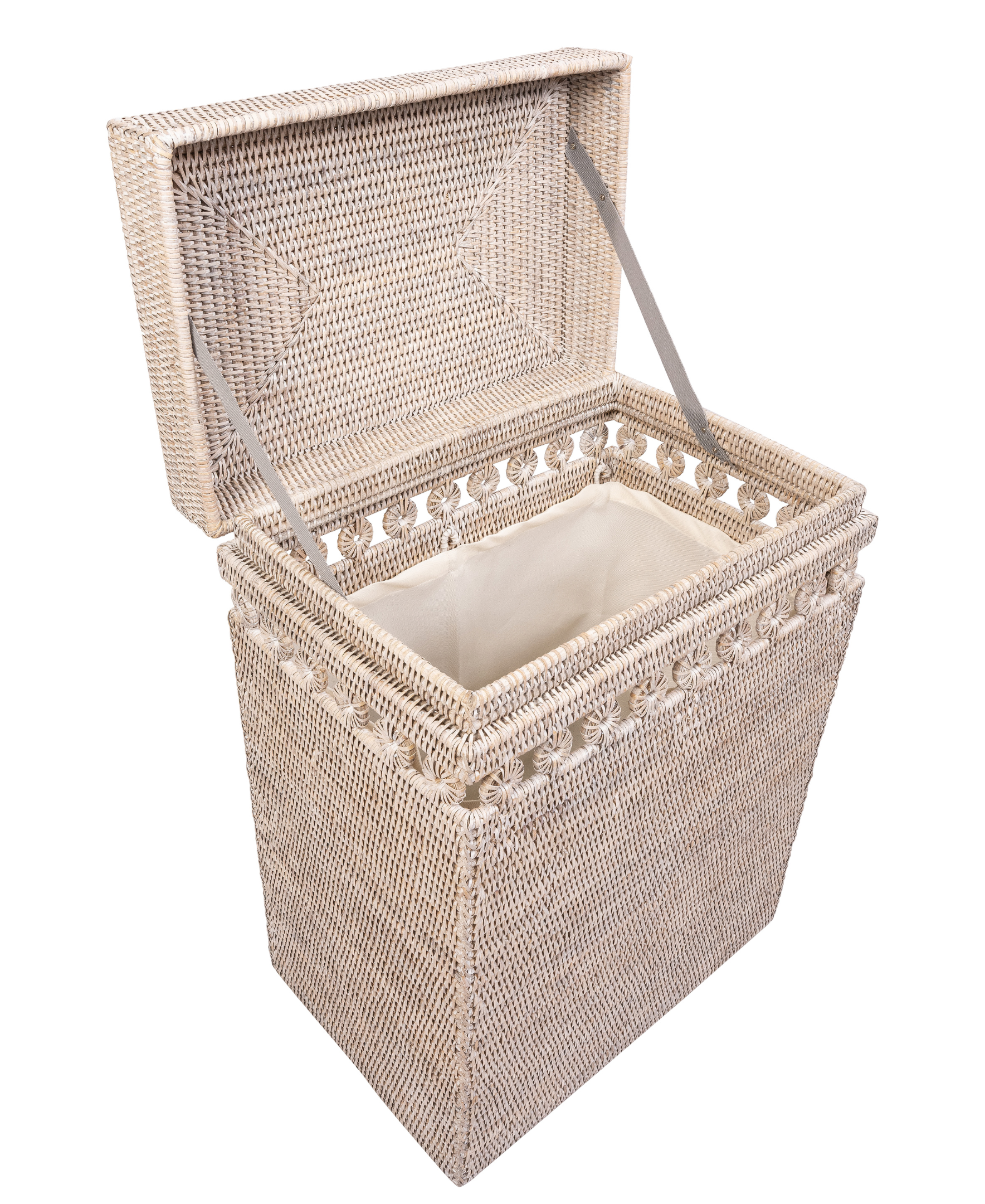 Artifacts Trading Company - Wholesale Wasmand - Geweven rechthoekige opbergmand met scharnierend deksel6