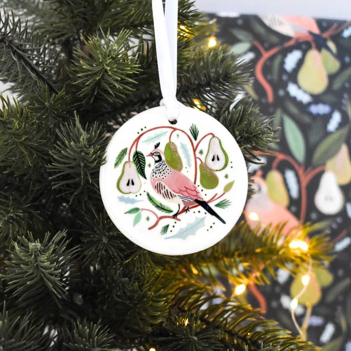 Amber Davenport Art - Wholesale Ornament - A Partridge in a Pear Tree Christmas Ornament