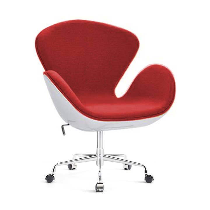 Chaise Swan en cachemire à roulettes pour la vente par YAYATOPIA