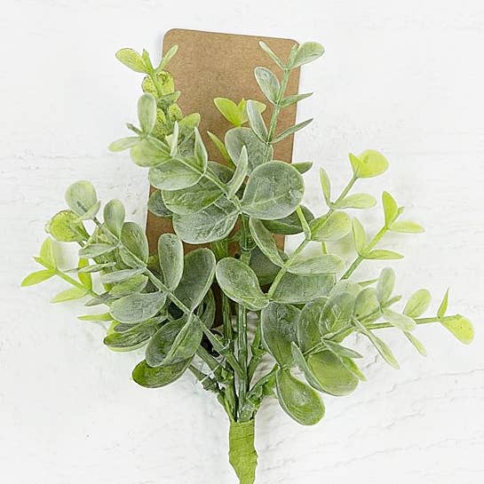 Impressive Enterprises, Inc. - Wholesale Artificial Plant - 29081 - 10in Plastic Flocked Eucalyptus Pick-24/240pcs2