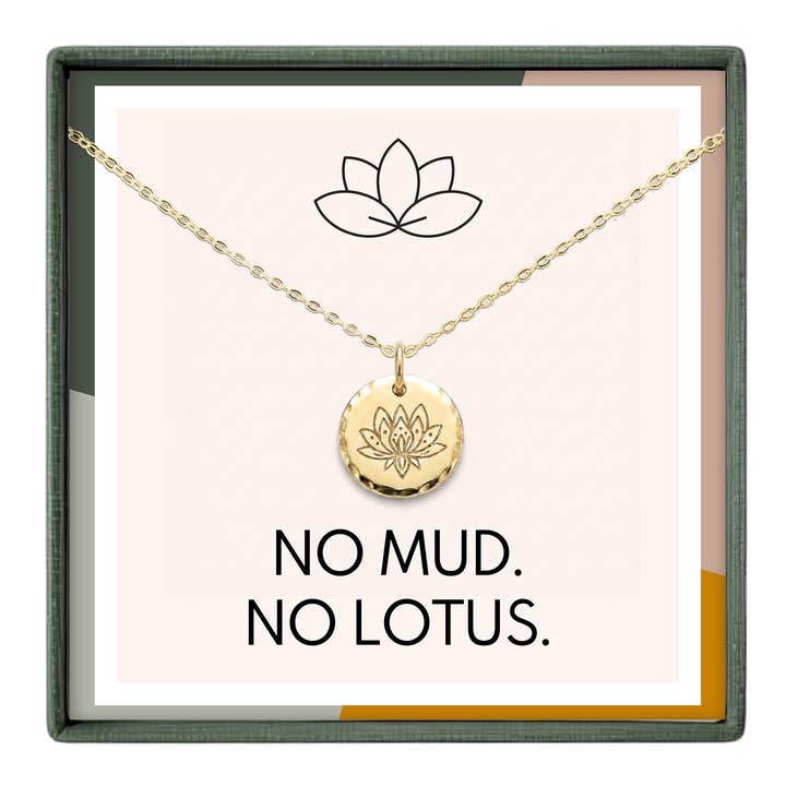Cadeau d'encouragement pour elle - Collier avec pendentif lotus pour la vente par hope love shine