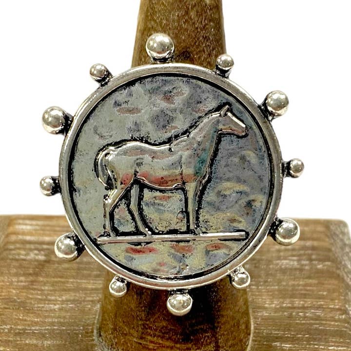 Verstelbare paardenmunt-ring met bolrand voor wholesale door Accessories To Go