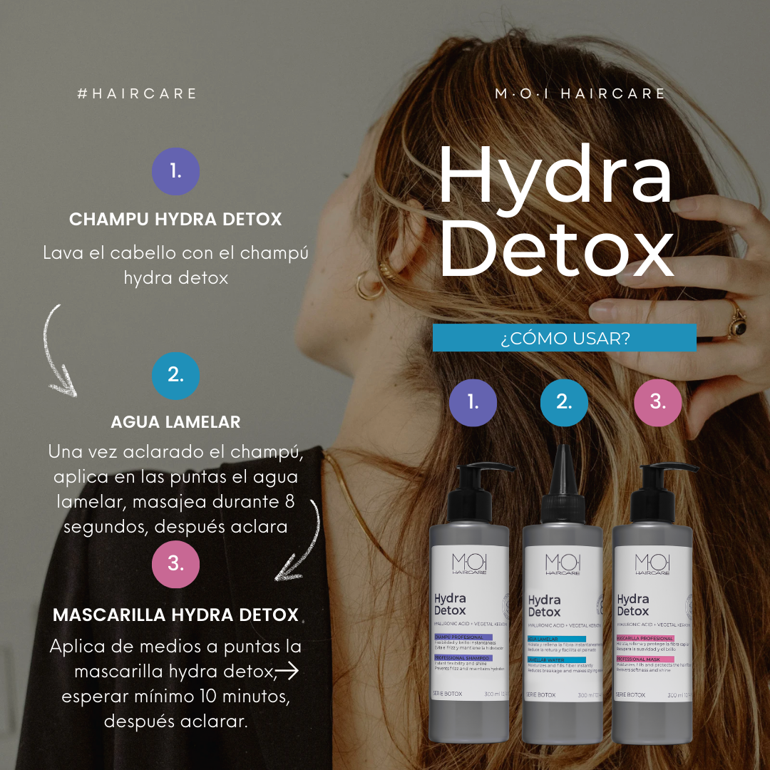 sesioMWorld - M·O·I Professional - Vendita all'ingrosso Set bagno e corpo - ACQUA LAMELLARE HYDRA DETOX Acido ialuronico+cheratina vegetale4