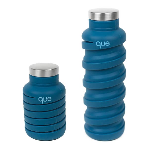 Que Factory - Wholesale Water Bottle - 20oz Collapsible Water Bottle - Steel Blue1