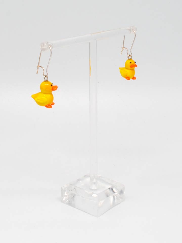 Duck Earrings for wholesale by WGK Glass Art Inc