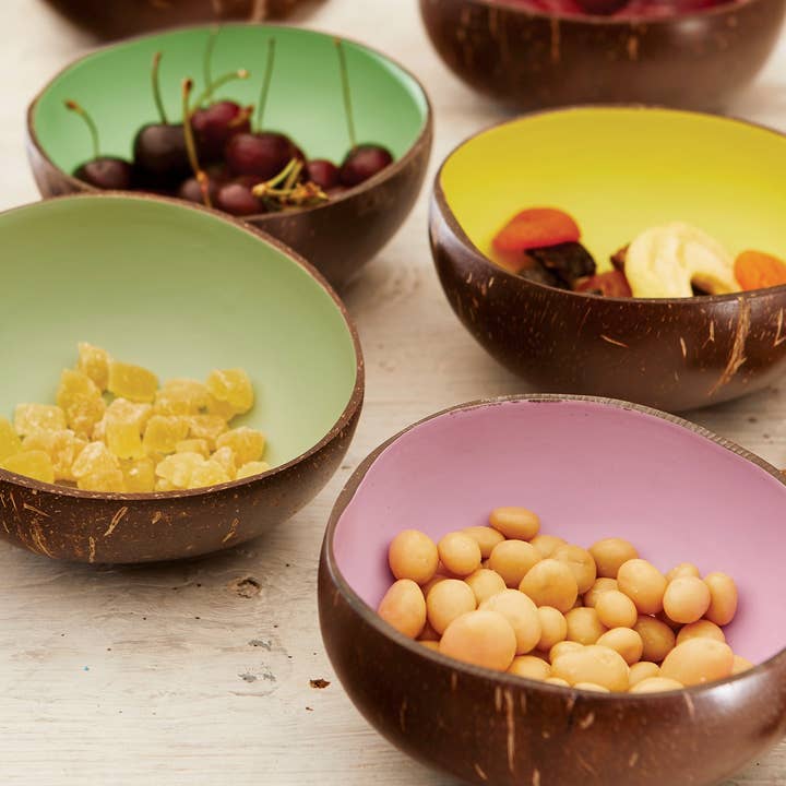 Namaste – Prato/tigela decorativa por atacado – Taças de Coco, Cores Pastel Mate