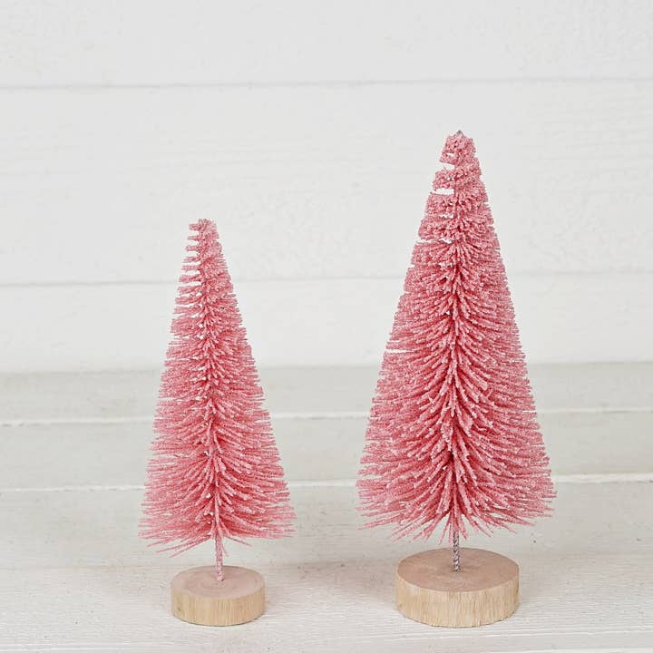 Impressive Enterprises, Inc. - Wholesale Christmas Decoration - M32702-8inH Macaron theme bottle brush tree-Pink3