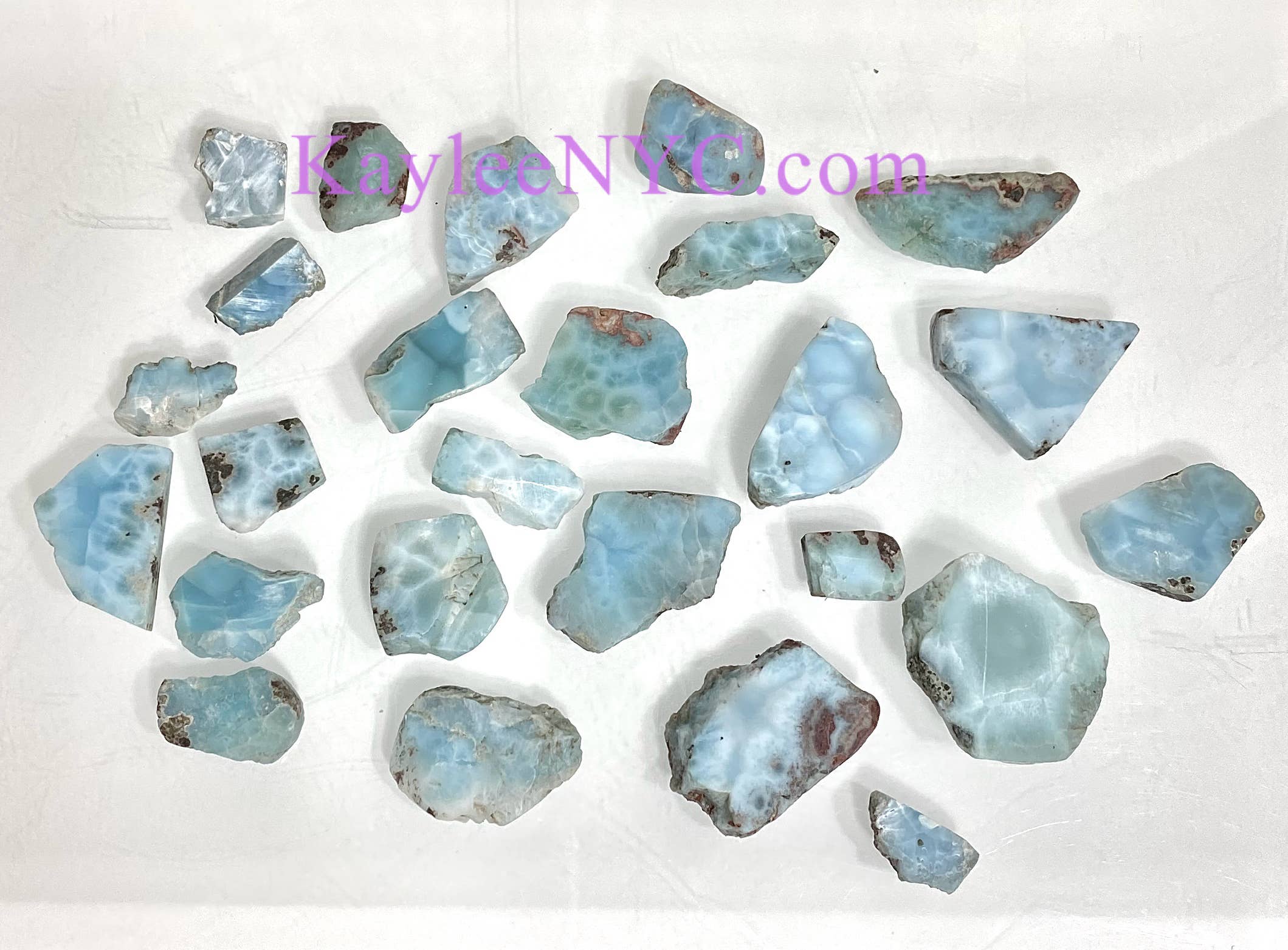 KayleeNYC - Wholesale Spiritual Stone/Crystal - Natural Larimar Small Slabs Crystal1