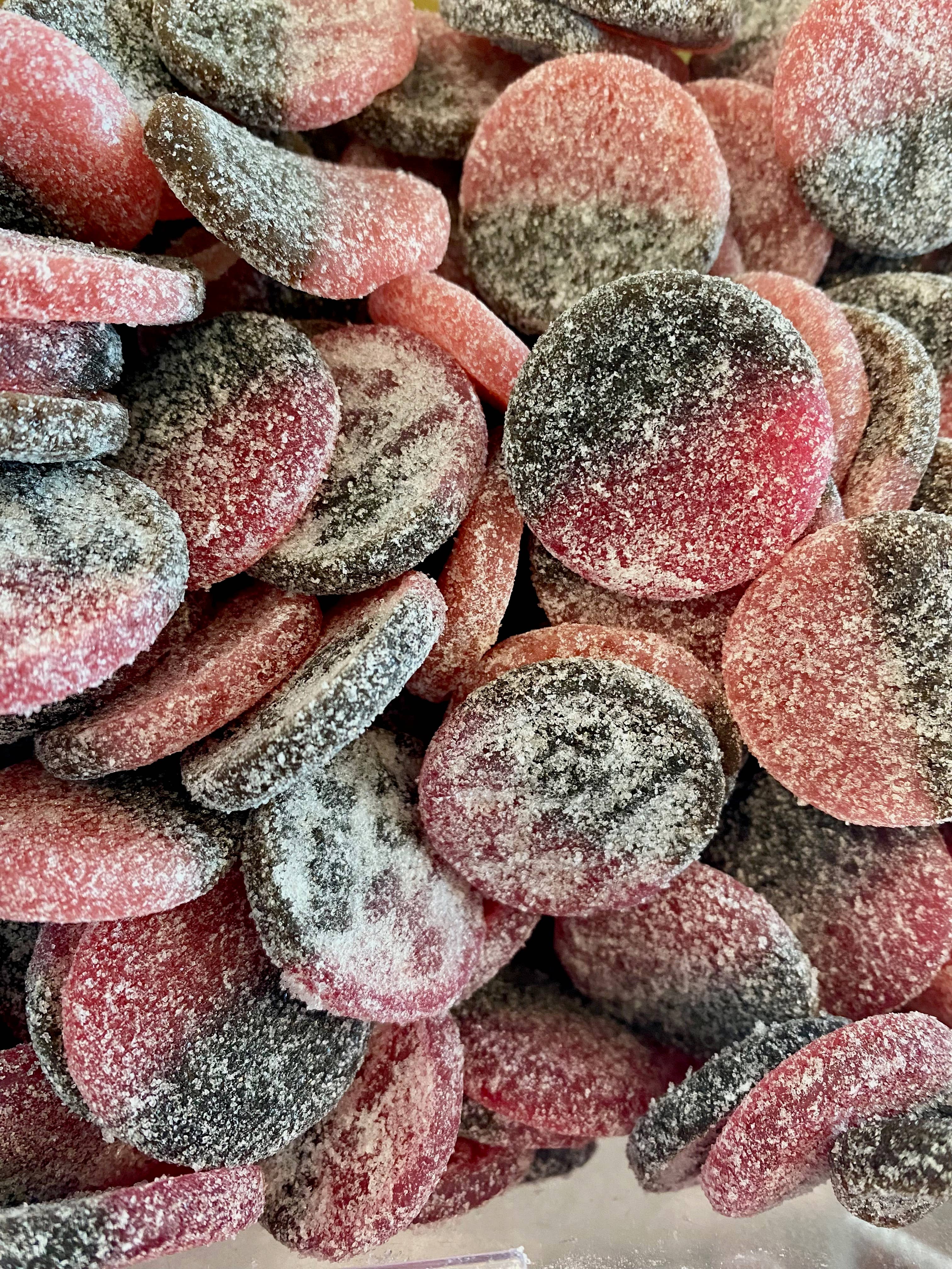 Nantasket Sweets By Swedes - Wholesale Gummy - BUBS Salty and Sour Raspberry licorice Swedish candy 1 Ib1